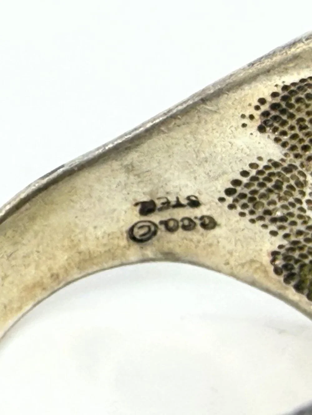 Vintage 14K Yellow Rose Gold Sterling Silver Triple Tone Ring Size 9 JR1963